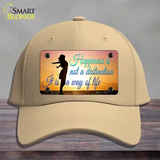 Happiness Way Of Life Sunset Novelty License Plate Hat Cotton / Khaki