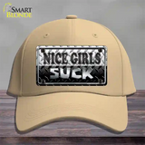 Nice Girls Suck Novelty License Plate Hat Cotton / Khaki