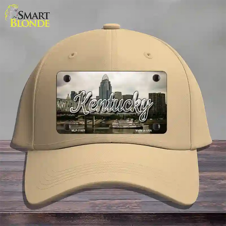 Kentucky City Skyline State Novelty License Plate Hat Cotton / Khaki