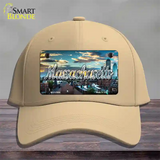 Massachusetts Sunset Skyline State Novelty License Plate Hat Cotton / Khaki