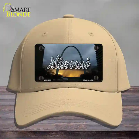 Missouri Gateway Arch State Novelty License Plate Hat Cotton / Khaki