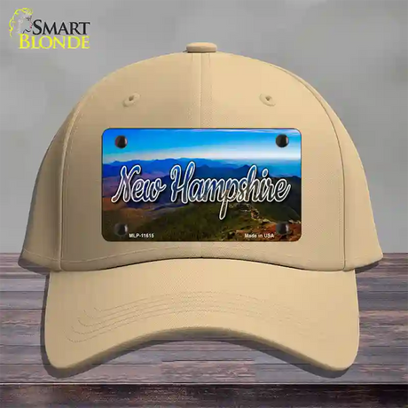 New Hampshire Mountain Range State Novelty License Plate Hat Cotton / Khaki