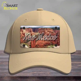 New Mexico Red Canyon State Novelty License Plate Hat Cotton / Khaki