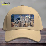 New York City Skyline State Novelty License Plate Hat Cotton / Khaki