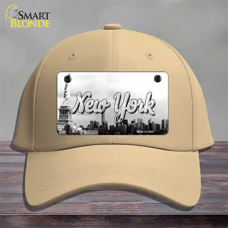 New York Statue of Liberty State Novelty License Plate Hat Cotton / Khaki