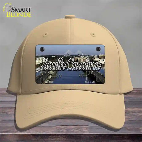 South Carolina City Bridge State Novelty License Plate Hat Cotton / Khaki