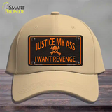 Justice My Ass Novelty License Plate Hat Cotton / Khaki