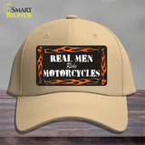 Real Men Ride Motorcycles Novelty License Plate Hat Cotton / Khaki