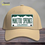 Manitou Springs Colorado Novelty License Plate Hat Cotton / Khaki