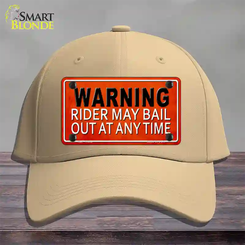 Rider May Bail Novelty License Plate Hat Cotton / Khaki