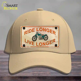 Ride Longer Live Longer Novelty License Plate Hat Cotton / Khaki