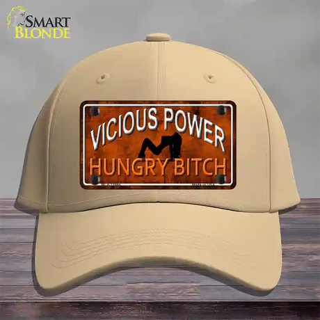 Vicious Power Novelty License Plate Hat Cotton / Khaki