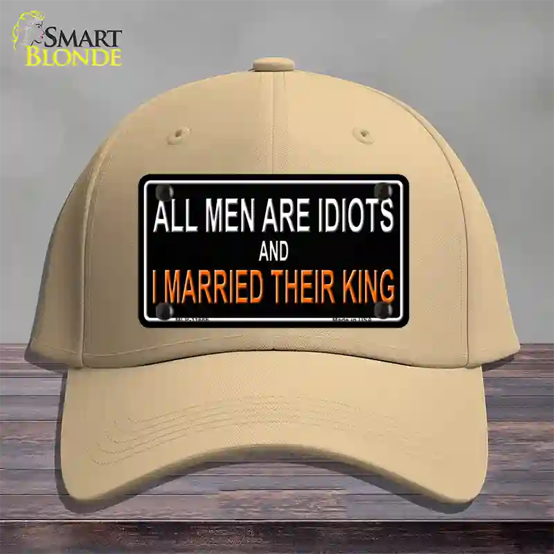 All Men Are Idiots Novelty License Plate Hat Cotton / Khaki