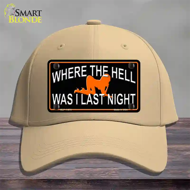 Where The Hell Novelty License Plate Hat Cotton / Khaki