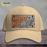 American Biker Novelty License Plate Hat Cotton / Khaki