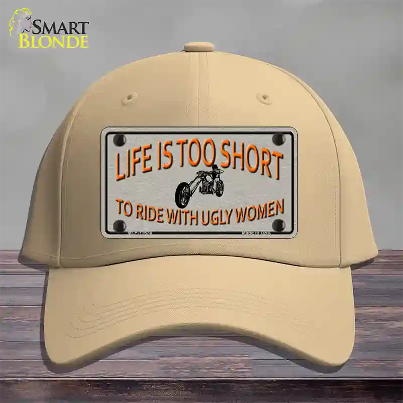 Life Is Too Short Novelty License Plate Hat Cotton / Khaki