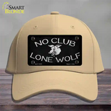 No Club Lone Wolf Novelty License Plate Hat Cotton / Khaki