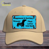 Happiness Is Having A Wiener Novelty License Plate Hat Cotton / Khaki