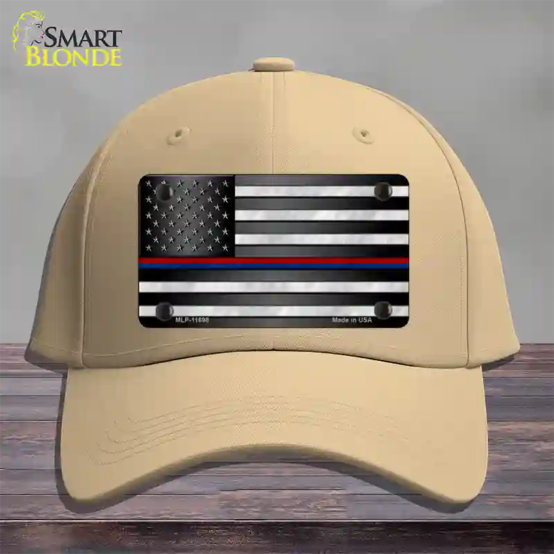 First Responder American Flag Novelty License Plate Hat Cotton / Khaki