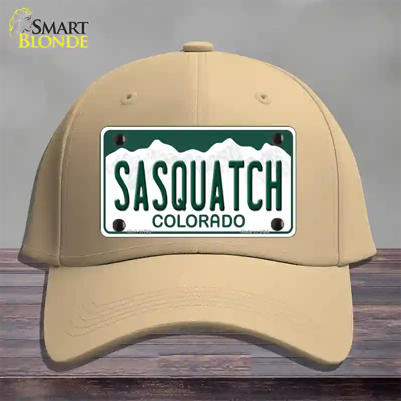 Sasquatch Colorado Novelty License Plate Hat Cotton / Khaki