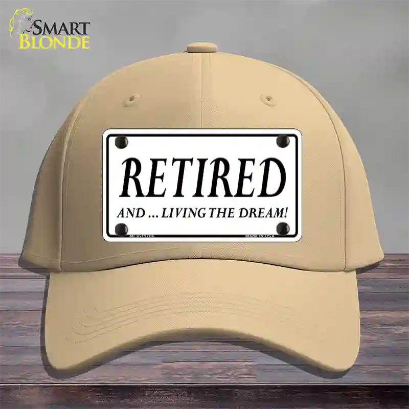 Retired And Living The Dream Novelty License Plate Hat Cotton / Khaki