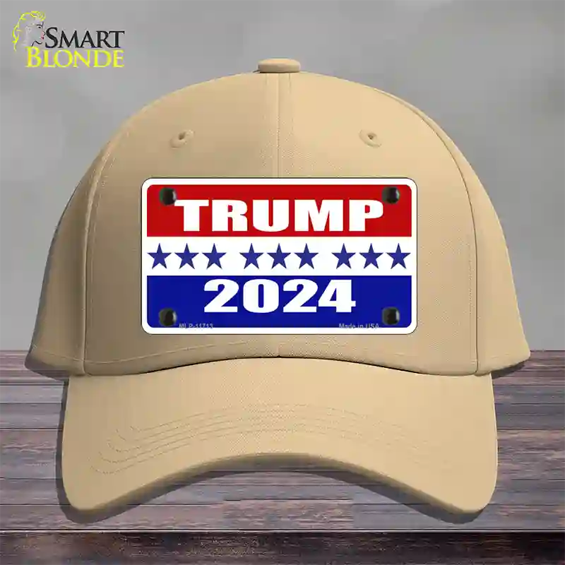 Trump 2024 Star Novelty License Plate Hat Cotton / Khaki