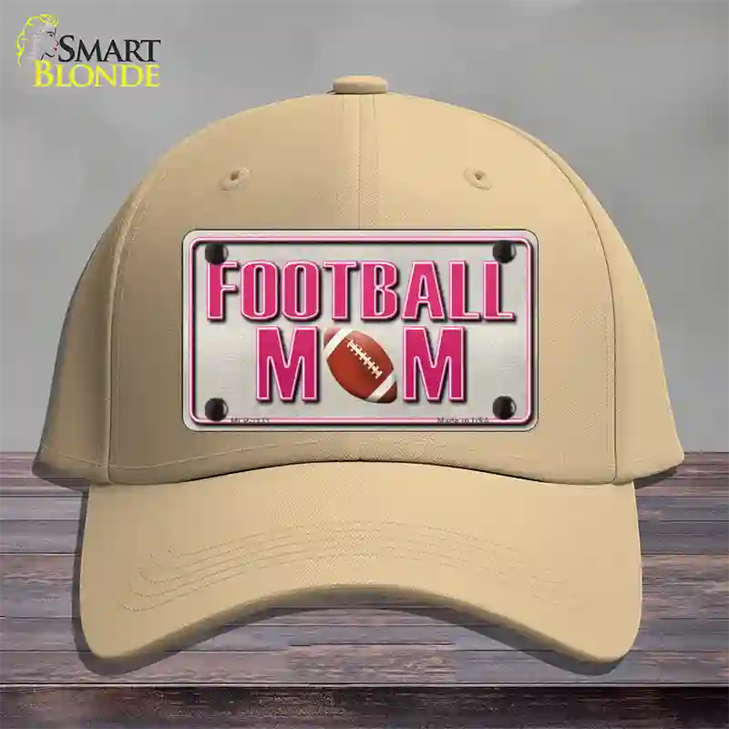 Football Mom Novelty License Plate Hat Cotton / Khaki