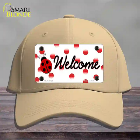 Welcome Ladybug Novelty License Plate Hat Cotton / Khaki