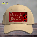 Take Time for Little Things Novelty License Plate Hat Cotton / Khaki