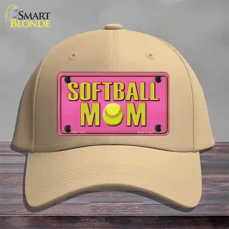 Softball Mom Novelty License Plate Hat Cotton / Khaki