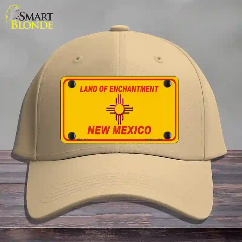 New Mexico Blank Yellow State Novelty License Plate Hat Cotton / Khaki