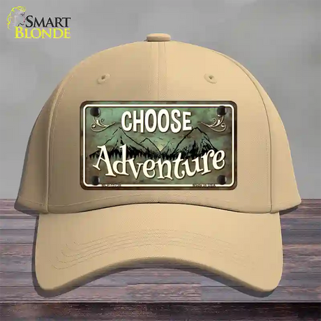 Choose Adventure Novelty License Plate Hat Cotton / Khaki