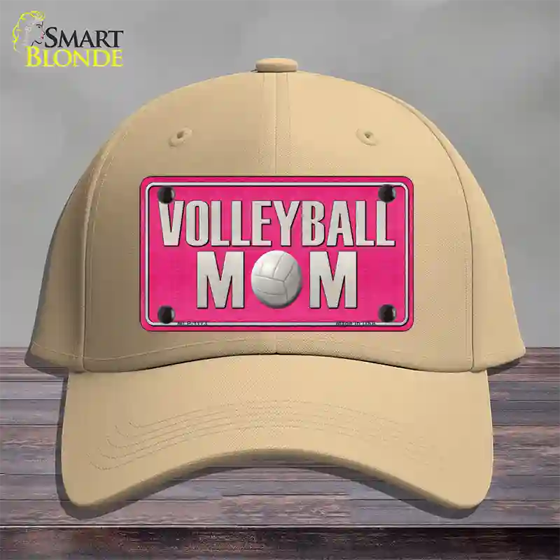 Volleyball Mom Novelty License Plate Hat Cotton / Khaki