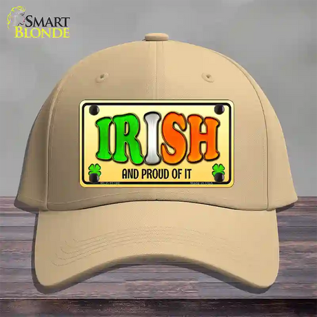 Irish and Proud Novelty License Plate Hat Cotton / Khaki