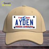 Ayden North Carolina State Novelty License Plate Hat Cotton / Khaki