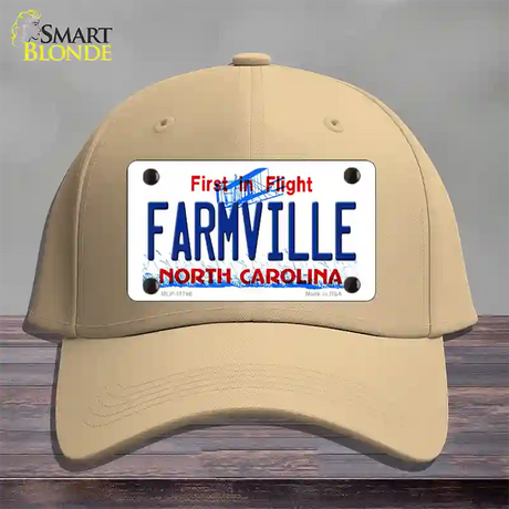 Farmville North Carolina State Novelty License Plate Hat Cotton / Khaki