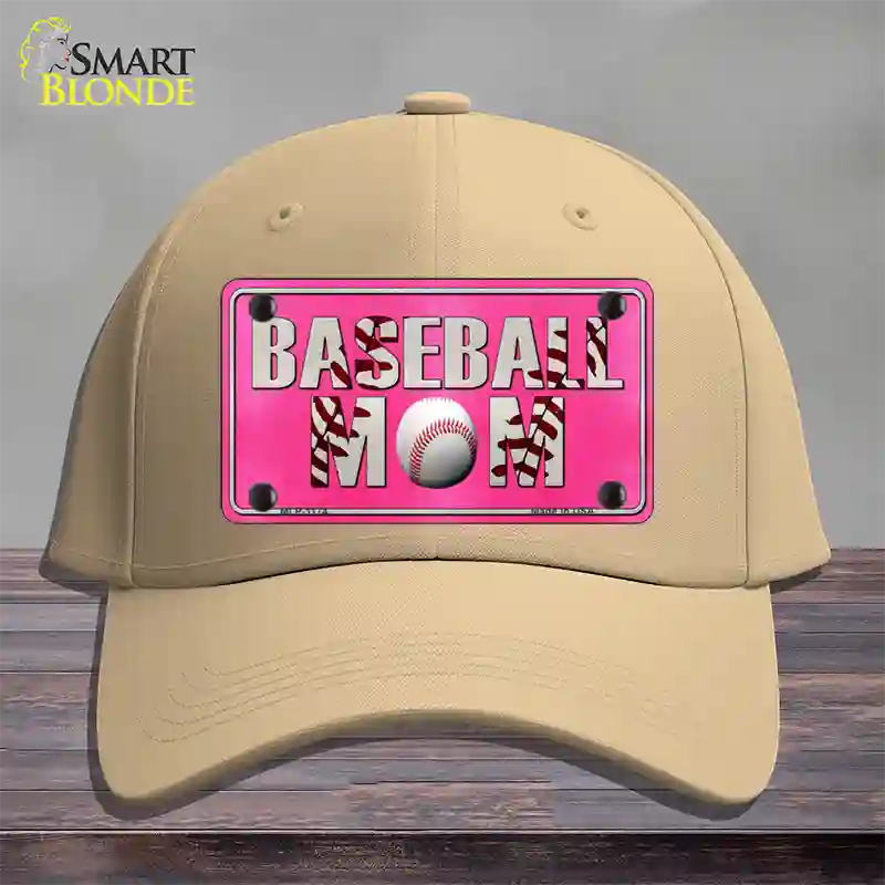 Baseball Mom Novelty License Plate Hat Cotton / Khaki