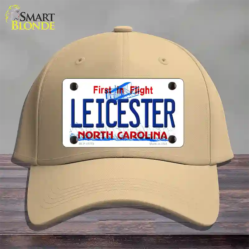 Leicester North Carolina State Novelty License Plate Hat Cotton / Khaki