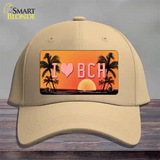 I Love Beach Novelty License Plate Hat Cotton / Khaki