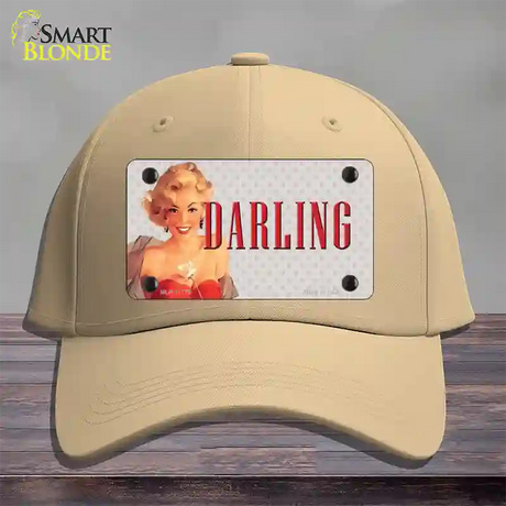 Darling Vintage Pinup Novelty License Plate Hat Cotton / Khaki