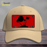 Island Palms Novelty License Plate Hat Cotton / Khaki