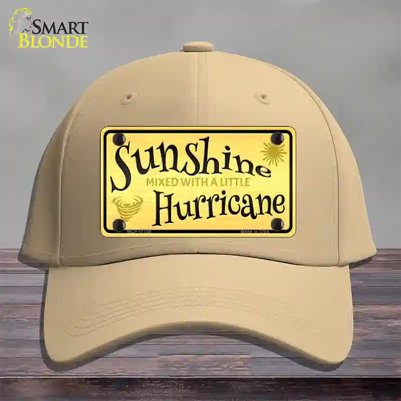 Sunshine With A Little Hurricane Novelty License Plate Hat Cotton / Khaki