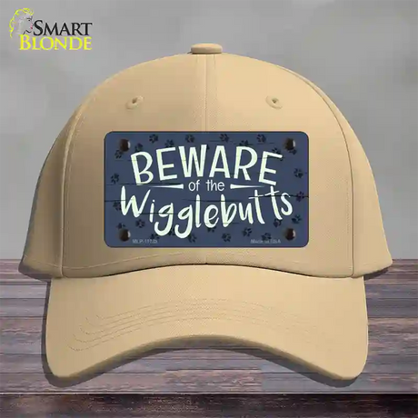 Beware of the Wigglebutts Novelty License Plate Hat Cotton / Khaki