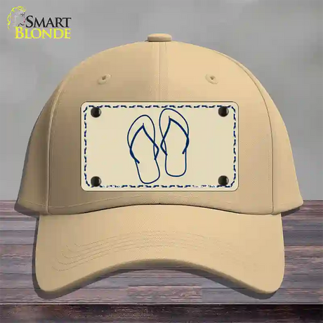 Flip Flops Novelty License Plate Hat Cotton / Khaki