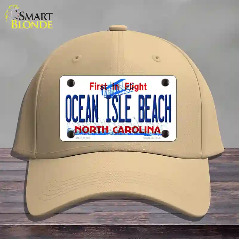 Ocean Isle Beach North Carolina Novelty License Plate Hat Cotton / Khaki