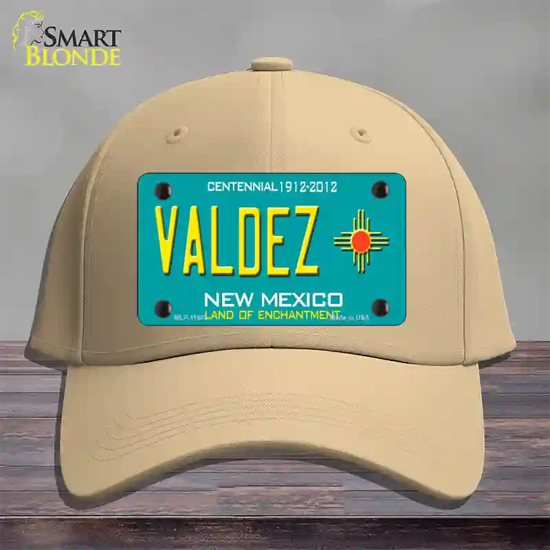 Valdez New Mexico Novelty License Plate Hat Cotton / Khaki