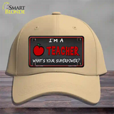 I Am A Teacher Novelty License Plate Hat Cotton / Khaki