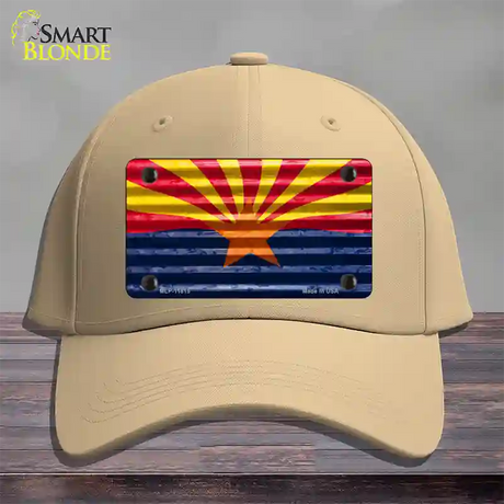 Arizona Flag Novelty License Plate Hat Cotton / Khaki