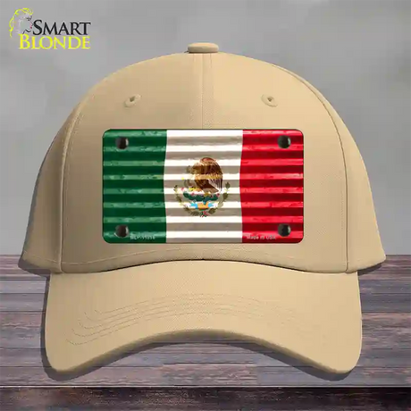 Mexico Flag Novelty License Plate Hat Cotton / Khaki