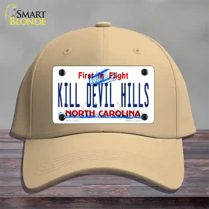 Kill Devil Hills North Carolina Novelty License Plate Hat Cotton / Khaki